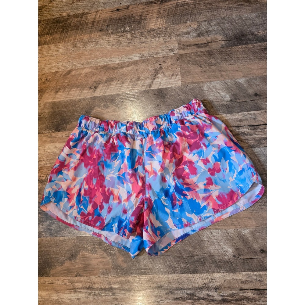 Old Navy Active StretchTech Running Shorts Womens Medium Pink Blue Floral Print